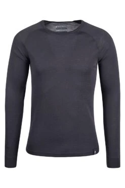 Mountain Warehouse Merino Mens Long Sleeved Round Neck Top -Mountain Warehouse 023200 dgx mens merino ls round neck top aw15 1