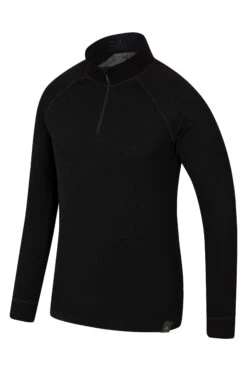 Mountain Warehouse Merino Mens Long Sleeved Zip Neck Top 4 Mountain Warehouse Merino Mens Long Sleeved Zip Neck Top -Mountain Warehouse 023213 bla merino ls zip neck top men aw17 3