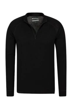 Mountain Warehouse Merino Mens Long Sleeved Zip Neck Top 5 Mountain Warehouse Merino Mens Long Sleeved Zip Neck Top -Mountain Warehouse 023213 bla merino ls zip neck top men aw17 4