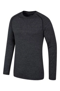 Mountain Warehouse Agra IsoCool Mens Striped Top -Mountain Warehouse 025451 bla agra stripe ls isocool tee men aw17 3