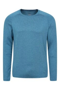 Mountain Warehouse Agra IsoCool Mens Striped Top -Mountain Warehouse 025451 blu agra isocool stripe ls tee men ss21 1