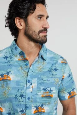 Mountain Warehouse Hawaiian Short Sleeve Mens Shirt -Mountain Warehouse 026054 bbl hawaiian ss shirt mens ecom gbg ss23 04