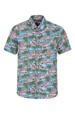 Mountain Warehouse Hawaiian Short Sleeve Mens Shirt -Mountain Warehouse 026054 blu hawaiian ss shirt men ss20 1