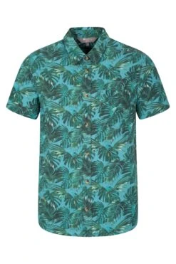 Mountain Warehouse Hawaiian Short Sleeve Mens Shirt -Mountain Warehouse 026054 grn hawaiian ss shirt men ss18