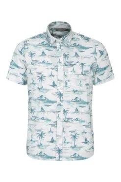 Mountain Warehouse Hawaiian Short Sleeve Mens Shirt -Mountain Warehouse 026054 whi hawaiian ss shirt men ss20 01