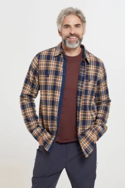 Mountain Warehouse Lumberjack Flannel Long Sleeve Mens Shirt -Mountain Warehouse 031405 dbl lumberjack flannel ls shirt mens ecom gbg aw22 01
