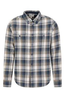 Mountain Warehouse Lumberjack Flannel Long Sleeve Mens Shirt -Mountain Warehouse 031405 kha lumberjack flannel ls shirt men aw22 01
