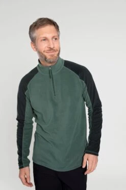 Mountain Warehouse Ashbourne Mens Half-Zip Fleece -Mountain Warehouse 034350 kha ashbourne fleece mens ecom gbg aw20 5