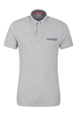 Mountain Warehouse Geo Print Slim Fit Mens Polo -Mountain Warehouse 034826 gre geo print polo men ss20 01