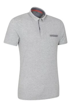 Mountain Warehouse Geo Print Slim Fit Mens Polo -Mountain Warehouse 034826 gre geo print polo men ss20 02