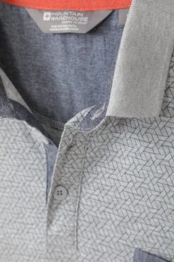 Mountain Warehouse Geo Print Slim Fit Mens Polo -Mountain Warehouse 034826 gre geo print polo men ss20 05