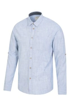 Mountain Warehouse Coconut Textured Mens Long Sleeved Shirt -Mountain Warehouse 034834 bbl coconut pocket texture ls shirt men ss22 03