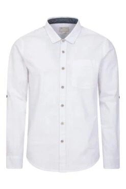 Mountain Warehouse Coconut Textured Mens Long Sleeved Shirt -Mountain Warehouse 034834 whx coconut pocket texture ls shirt men ss23 01