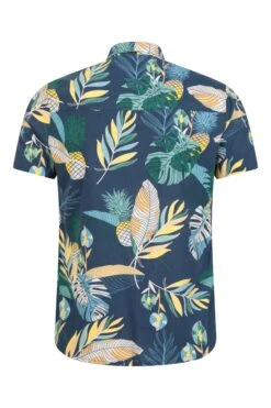Mountain Warehouse Hawaiian Mens Printed Shirt -Mountain Warehouse 035566 blu hawaiian ss slim fit shirt men aw22 03