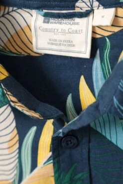 Mountain Warehouse Hawaiian Mens Printed Shirt -Mountain Warehouse 035566 blu hawaiian ss slim fit shirt men aw22 06