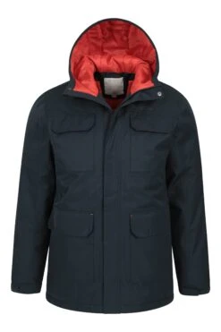 Mountain Warehouse Apex Mens Padded Parka Jacket -Mountain Warehouse 036745 nav apex parka padded jacket men aw20 5