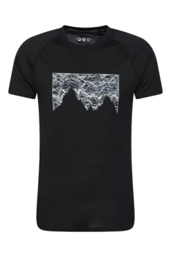 Mountain Warehouse Quest Mens Printed Merino Thermal T-Shirt