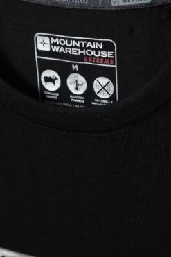 Mountain Warehouse Quest Mens Printed Merino Thermal T-Shirt -Mountain Warehouse 037483 bla quest merino printed thermal tee men ss23 06
