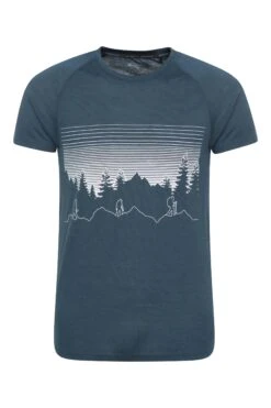 Mountain Warehouse Quest Mens Printed Merino Thermal T-Shirt -Mountain Warehouse 037483 pet quest merino printed tee men aw21 01
