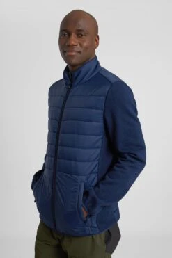 Mountain Warehouse Intrepid Hybrid Mens Padded Jacket -Mountain Warehouse 038377 nav intrepid hybrid padded jacket ecom gbg men ss21 01