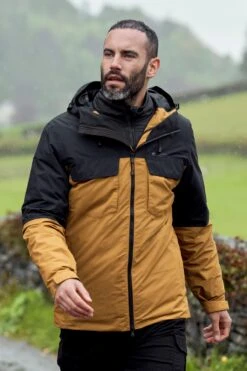 Mountain Warehouse Journey Mens Recycled 3 In 1 Waterproof Jacket -Mountain Warehouse 038380 tan recycled journey 3 in 1 jacket men ecom lifestyles aw21 01