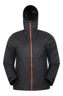 Mountain Warehouse Swerve Mens Packaway Waterproof Jacket -Mountain Warehouse 038382 bla swerve waterproof jacket men ss22 01