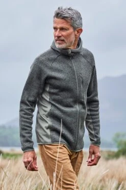 Mountain Warehouse Treston Mens Hooded Fleece -Mountain Warehouse 038480 kha treston hooded fleece men ecom lifestyle aw22 01