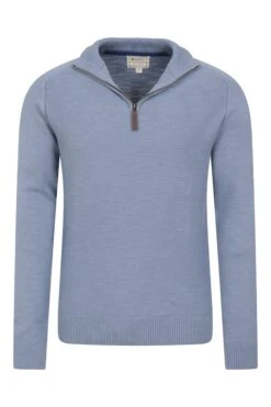Mountain Warehouse Hadrian Mens Knit Jumper 5 Mountain Warehouse Hadrian Mens Knit Jumper -Mountain Warehouse 038484 blu hadrian quarter zip lightweight knit men aw21 04