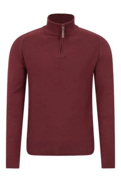 Mountain Warehouse Hadrian Mens Knit Jumper 7 Mountain Warehouse Hadrian Mens Knit Jumper -Mountain Warehouse 038484 bur hadrian quarter zip lightweight knit men aw21 01