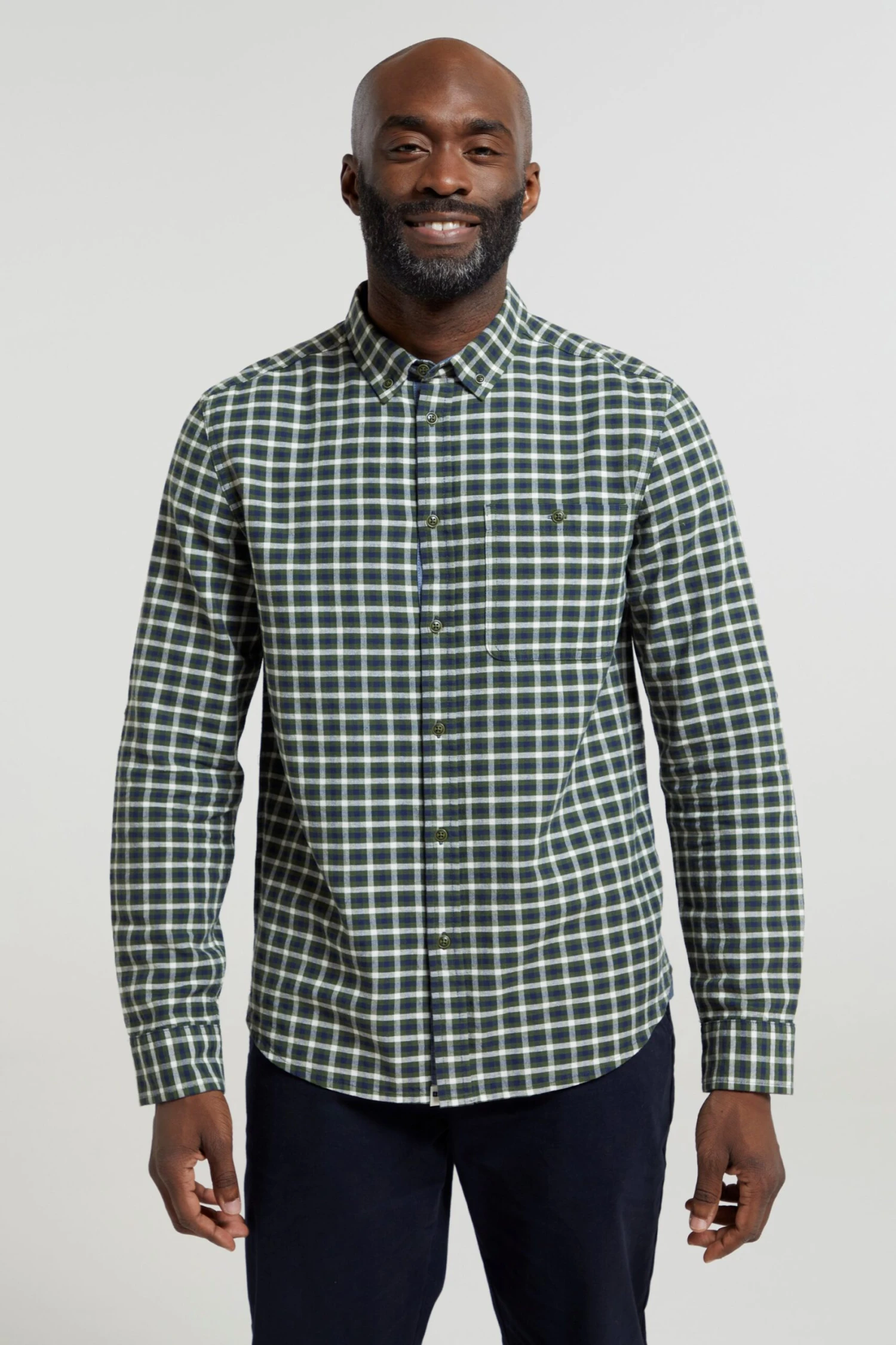 Mountain Warehouse Driftwood Check Mens Organic Shirt -Mountain Warehouse 038493 kha driftwood check organic ls shirt mens ecom gbg ss23 03 scaled