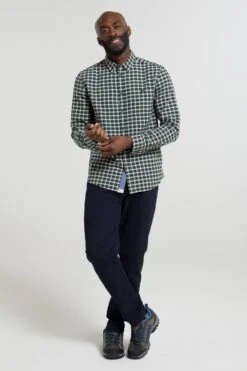 Mountain Warehouse Driftwood Check Mens Organic Shirt -Mountain Warehouse 038493 kha driftwood check organic ls shirt mens ecom gbg ss23 04
