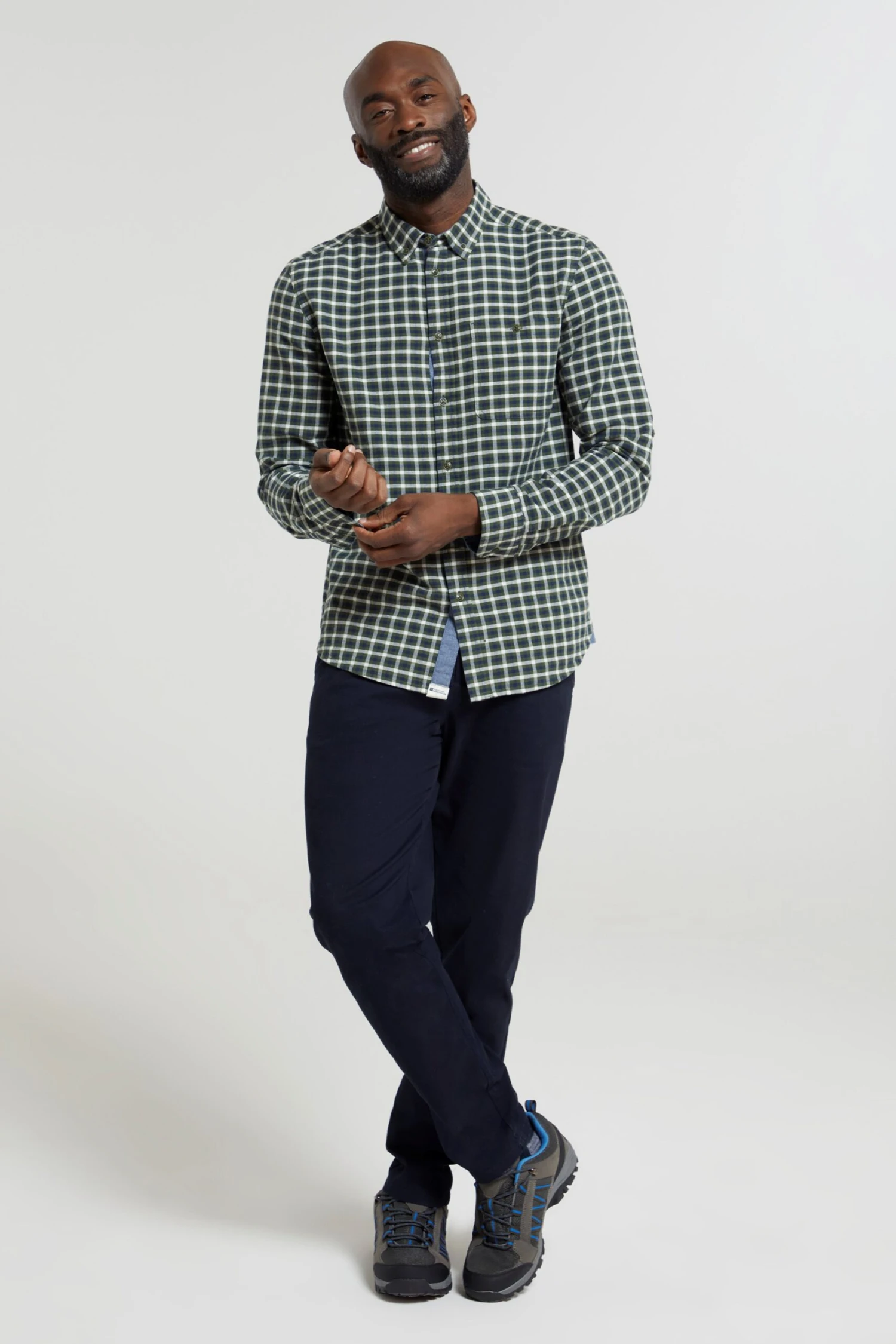 Mountain Warehouse Driftwood Check Mens Organic Shirt -Mountain Warehouse 038493 kha driftwood check organic ls shirt mens ecom gbg ss23 04 scaled