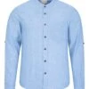 Mountain Warehouse Lowe Cotton Linen Mens Grandad Shirt -Mountain Warehouse 038494 blu lowe cotton linen ls grandad shirt men ss211