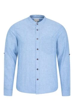 Mountain Warehouse Lowe Cotton Linen Mens Grandad Shirt
