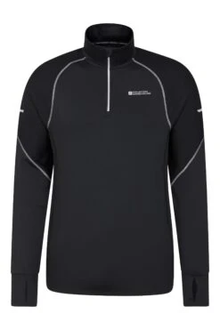 Mountain Warehouse Control Mens Half-Zip Midlayer -Mountain Warehouse 038521 bla control half zip men aw23 01