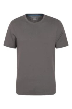 Mountain Warehouse Eden Mens Organic Plain T-Shirt -Mountain Warehouse 038552 gre eden organic ss tee men aw21 01