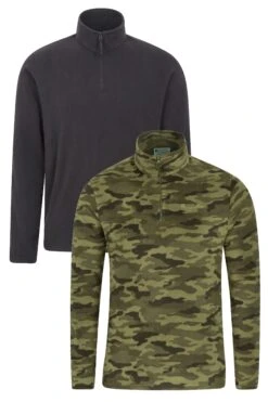 Mountain Warehouse Camber Mens Fleece 2-Pack -Mountain Warehouse 039096 kha camber fleece multipack men aw21 01