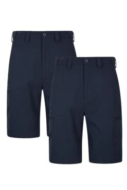Mountain Warehouse Trek Mens Stretch Shorts 2-Pack -Mountain Warehouse 039630 nav trek stretch short men multi ss18 01