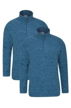 Mountain Warehouse Snowdon Melange Mens Half-Zip Fleece 2-Pack -Mountain Warehouse 039697 pet mens snowdon multipack fleece ss21 1