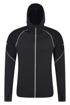 Mountain Warehouse Control Mens Reflective Running Hoodie -Mountain Warehouse 039960 bla control hoodie men aw20 1