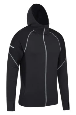 Mountain Warehouse Control Mens Reflective Running Hoodie -Mountain Warehouse 039960 bla control hoodie men aw20 2