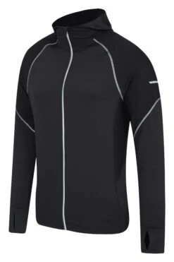 Mountain Warehouse Control Mens Reflective Running Hoodie -Mountain Warehouse 039960 bla control hoodie men aw20 4