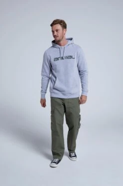 Animal Rocky Mens Organic Hoodie -Mountain Warehouse 041539 gre animal rocky organic mens hoodie anl ecom gbg aw22 01