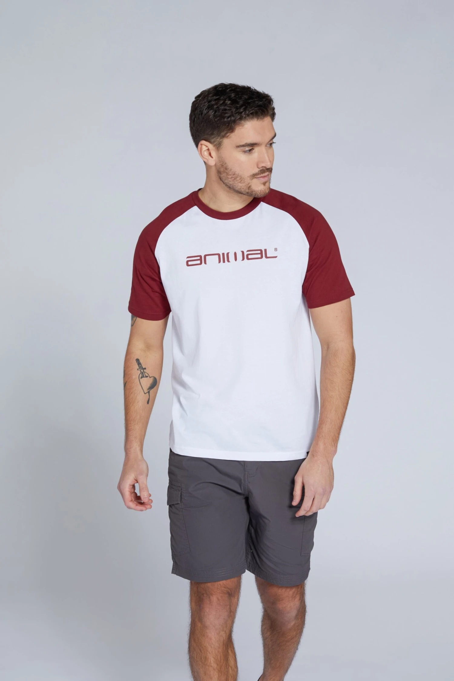 Animal Rumble Mens Organic T-shirt -Mountain Warehouse 041553 bur animal rumble organic mens ss raglan tshirt ecom gbg ss21 1 scaled