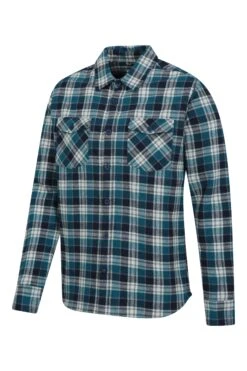 Mountain Warehouse Track Mens Heavy Flannel Shirt 5 Mountain Warehouse Track Mens Heavy Flannel Shirt -Mountain Warehouse 042528 blu track heavy flannel check shirt men aw21 04