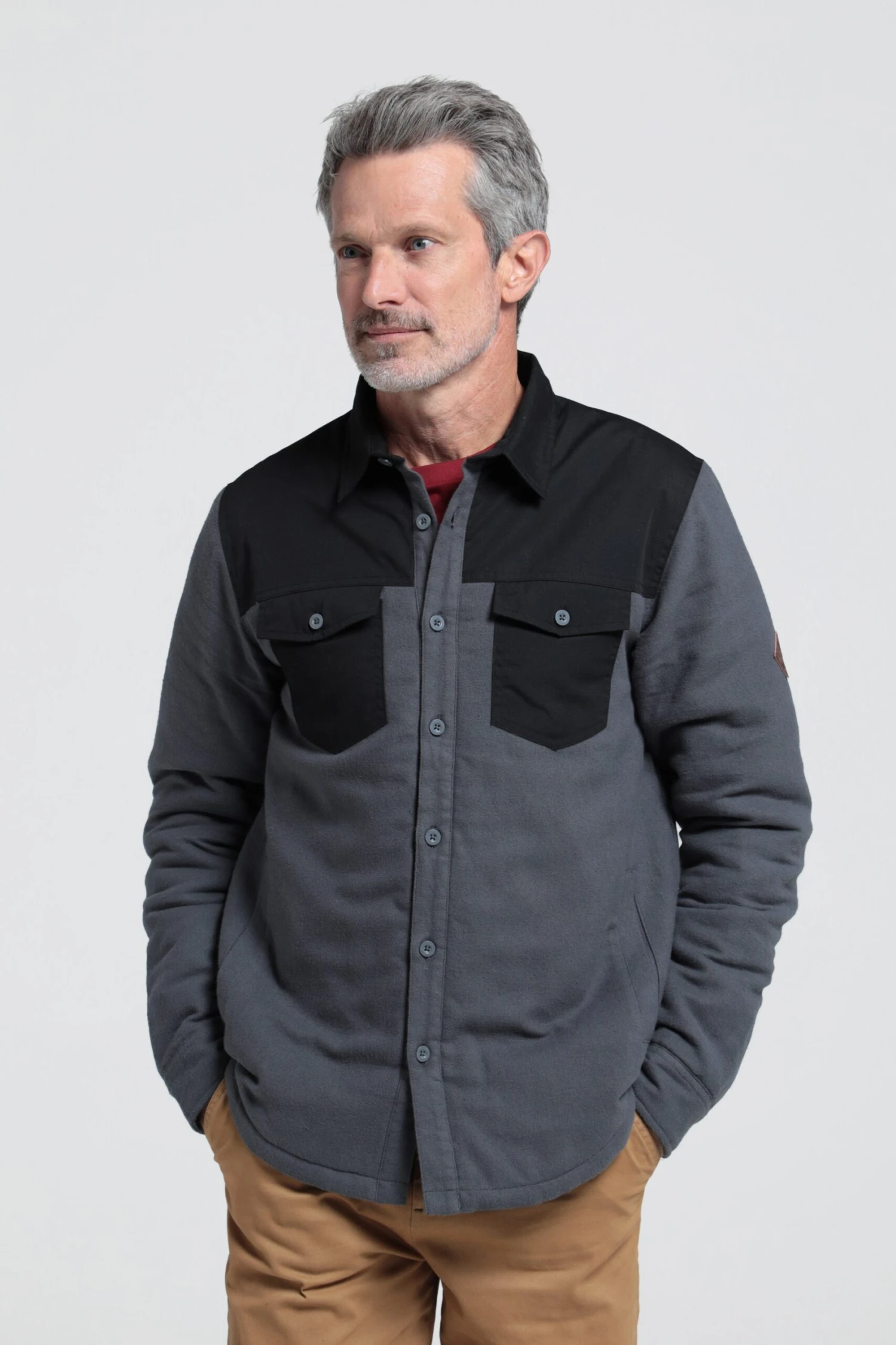 Mens Flannel Padded Shacket Mountain Warehouse Mens Flannel Padded Shacket -Mountain Warehouse 042603 cha flannel padded plain shacket ecom gbg aw21 01 scaled