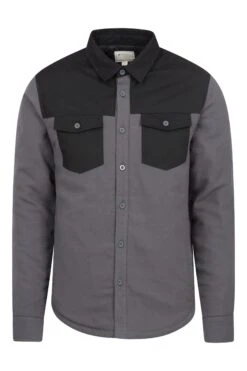 Mountain Warehouse Mens Flannel Padded Shacket 4 Mountain Warehouse Mens Flannel Padded Shacket -Mountain Warehouse 042603 cha flannel padded plain shacket men aw21 01