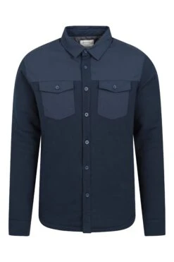 Mountain Warehouse Mens Flannel Padded Shacket 10 Mountain Warehouse Mens Flannel Padded Shacket -Mountain Warehouse 042603 nav flannel padded plain shacket men aw21 01