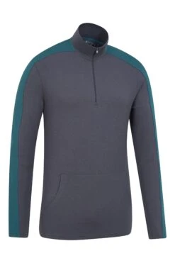 Mountain Warehouse Limber Mens Bamboo Top -Mountain Warehouse 042801 grn bamboo limber lounge zip neck top men ss23 02