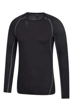 Mountain Warehouse Mens Lightweight Active Long Sleeve Top -Mountain Warehouse 043131 bla alp lightweight ls tee men aw21 03